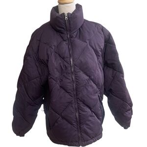 Vintage Eddie‎ Bauer Goose Down Puffer Jacket Women Size M Purple Quilted Puffer